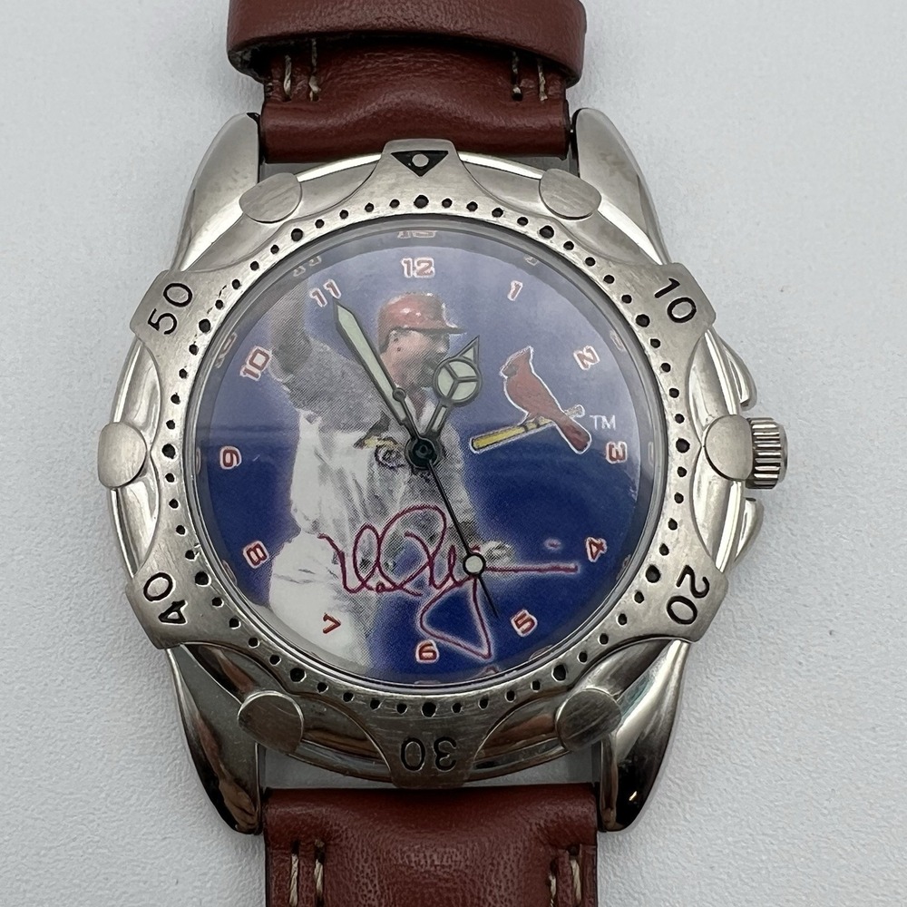 Mark McGwire Home Run Hero Wrist Watch Brown Leather Band Baseball Collectible